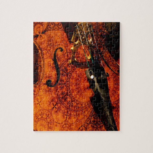 Artistic patterned cello design jigsaw puzzle (Vertical)