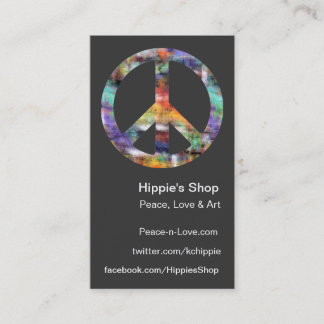 Artistic Peace Sign Custom Business Cards