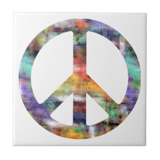 Artistic Peace Sign Tile