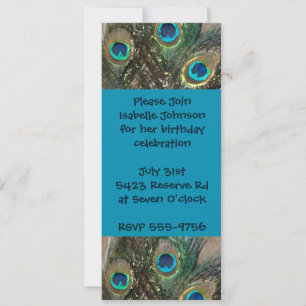 Artistic Peacock Feather Birthday Invitation