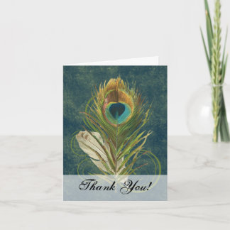 Artistic Peacock Feather Thank You Card