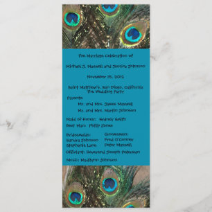 Artistic Peacock Wedding Program