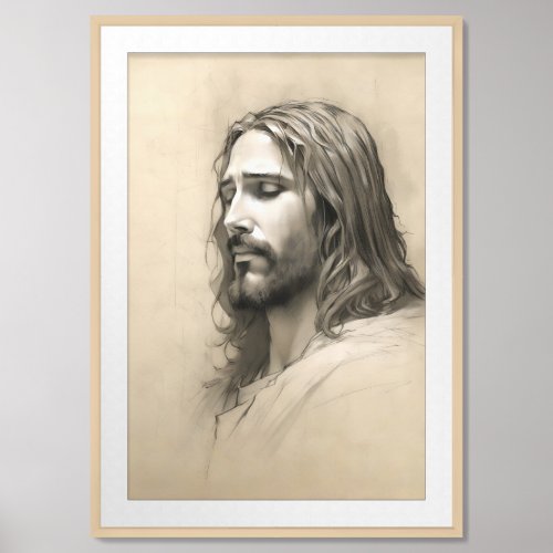 Artistic Pencil Sketch of Jesus Christ 24 Framed Art