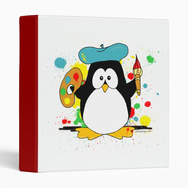 Artistic Penguin 3 Ring Binder (Front/Spine)