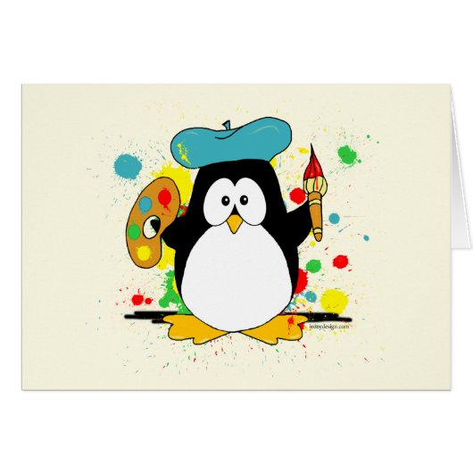 Artistic Penguin Cards (Front Horizontal)