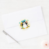 Artistic Penguin Classic Round Sticker (Envelope)
