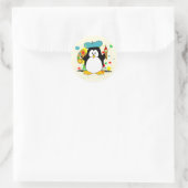Artistic Penguin Classic Round Sticker (Bag)