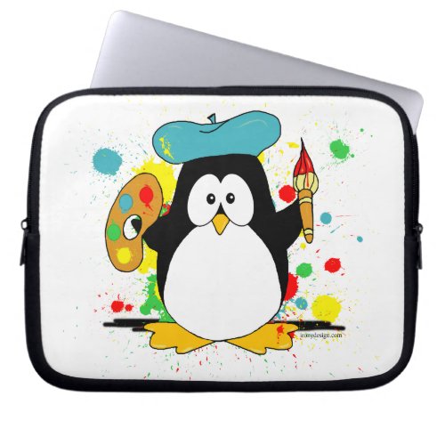 Artistic Penguin Laptop Sleeve
