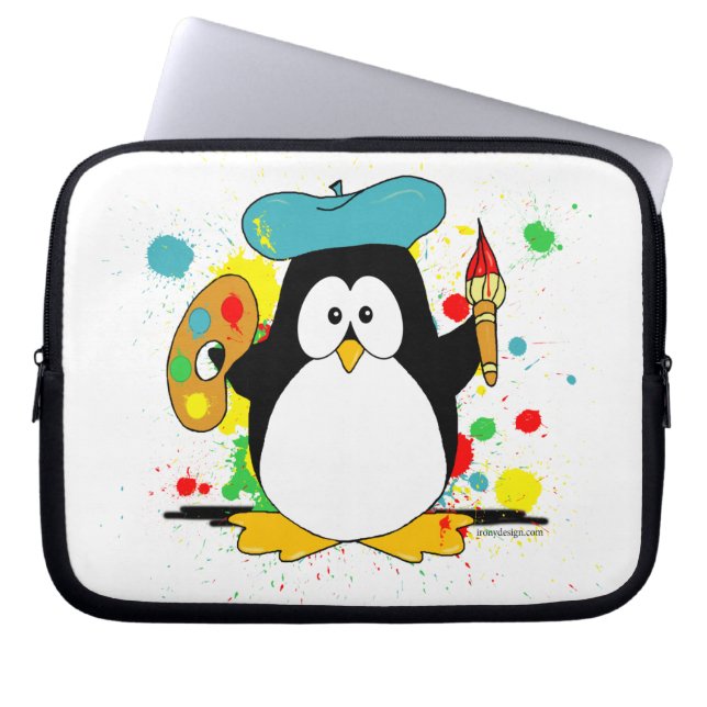 Artistic Penguin Laptop Sleeve (Front)