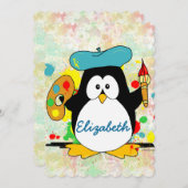 Artistic Penguin Painter Personalize (Front/Back)