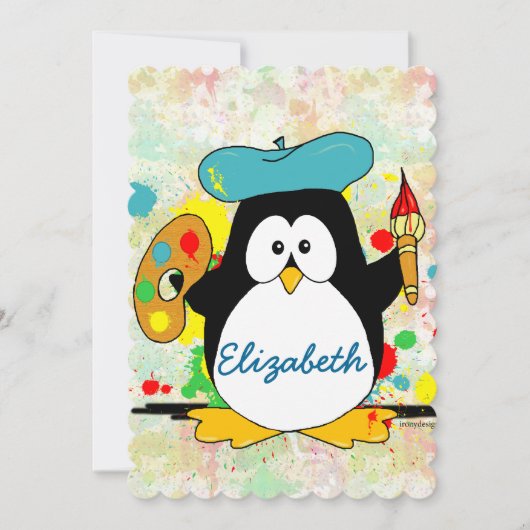 Artistic Penguin Painter Personalize (Front)