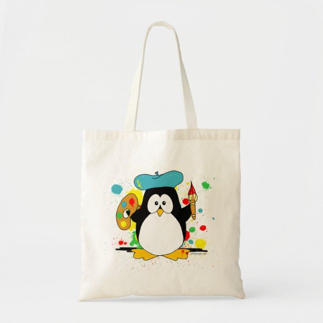 Artistic Penguin Tote Bag (Front)