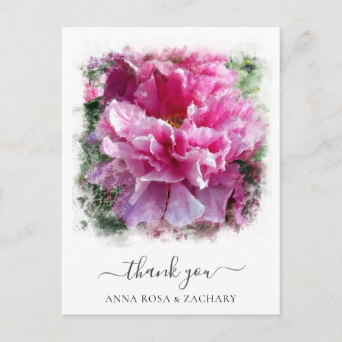&#x2A;&#x7E;&#x2A;&#x20;Artistic&#x20;Peony&#x20;Floral&#x20;Thank&#x20;You&#x20;AR1&#x20;Postcard