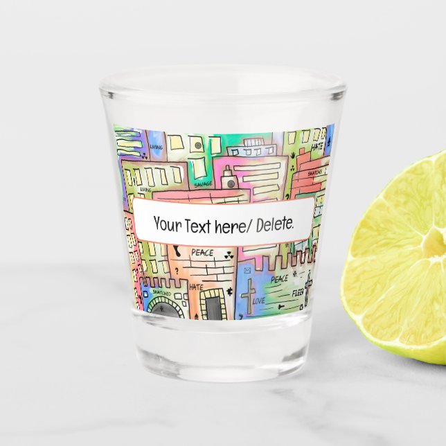 Artistic personalized colorful   shot glass (Front)