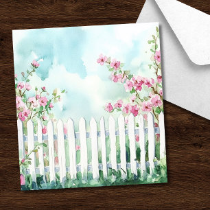 Artistic Pink Floral Fence Wedding Style Envelope Liner