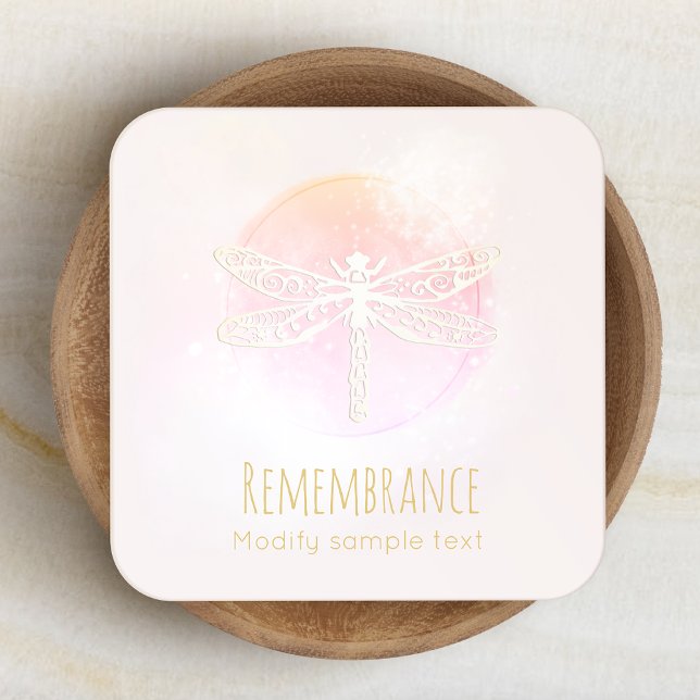 Artistic  Pink Watercolor Dragonfly Beauty Spa Square Business Card (Creator Uploaded)