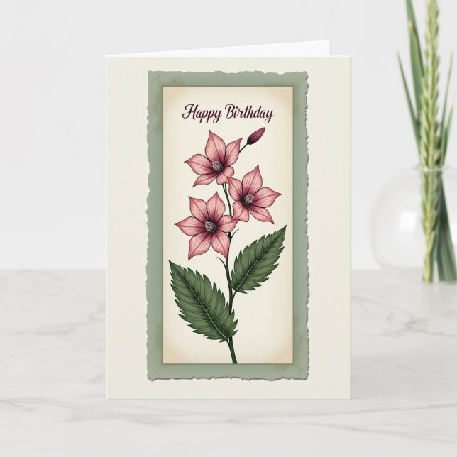 Artistic Plant Birthday Card (Front)