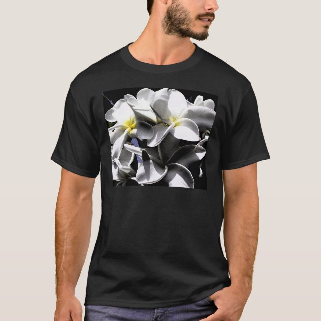 Artistic Plumeria Flowers T-Shirt (Front)