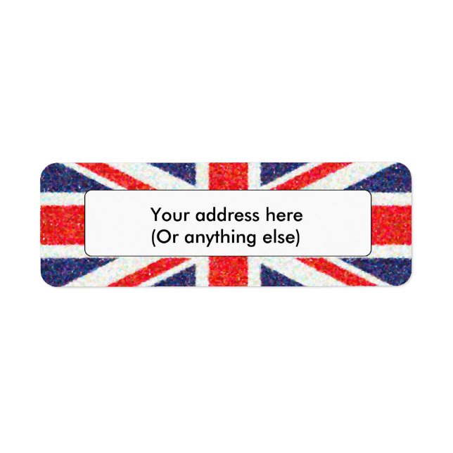 Artistic Pointillist UK Union Jack Flag Label (Front)