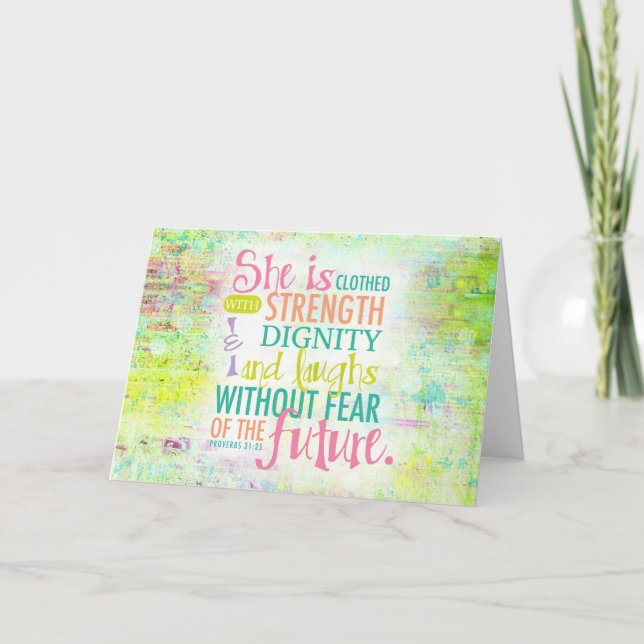 Artistic Proverbs 31:25 Card (Front)
