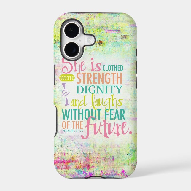 Artistic Proverbs 31:25 Iphone Case (Back)