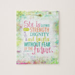 Artistic Proverbs 31:25 Jigsaw Puzzle at Zazzle