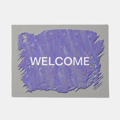 Artistic Purple and Gray Paint Guest Welcome Doormat
