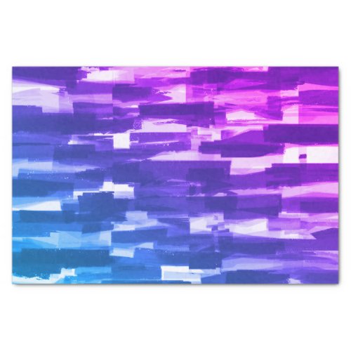 Artistic Purple  Blue Block Abstract Design Tissue Paper