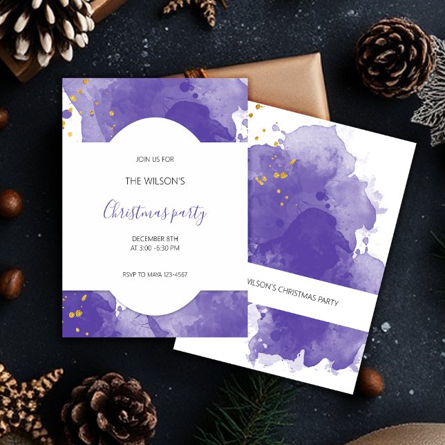 Artistic Purple Gold Watercolor Invitation (Creator Uploaded)