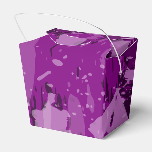 Artistic Purple Paint Splatter Wedding Suppplies Favor Boxes (Back Side)