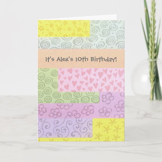 Artistic quilted shapes customizable invitations (Front)