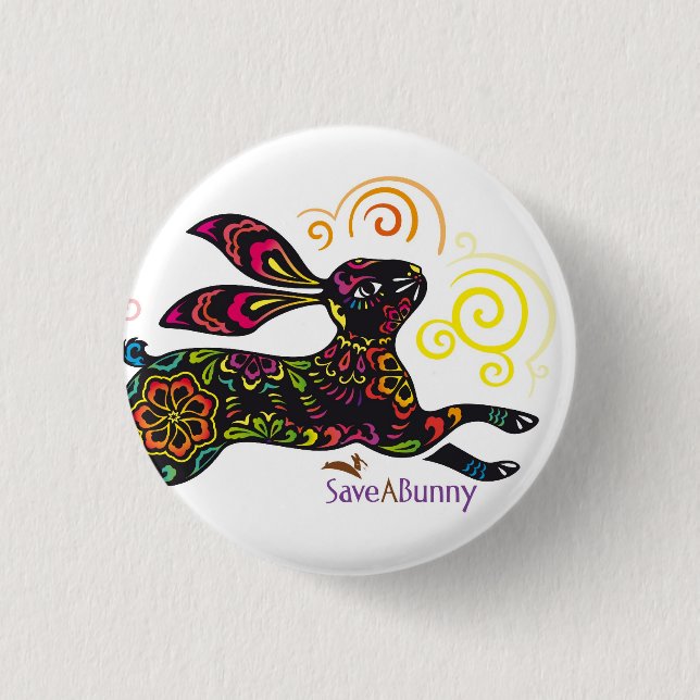 Artistic Rabbit Button (Front)