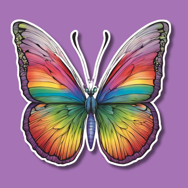 Artistic Rainbow Butterfly Waterproof  Sticker (Creator Uploaded)