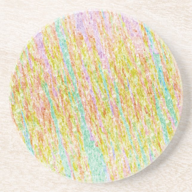 Artistic Rainbow Colors Scribble Pattern Coaster (Front)