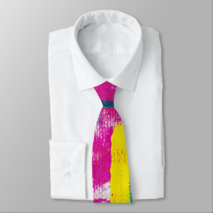 Artistic Rainbow Paint Abstract Neck Tie
