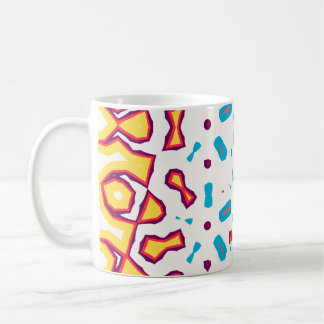 Artistic Red, and Blue Modern Angular Pattern Coffee Mug