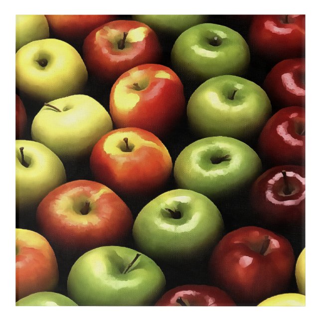 Artistic Red and Green Apples Displayed  Acrylic Print (Front)