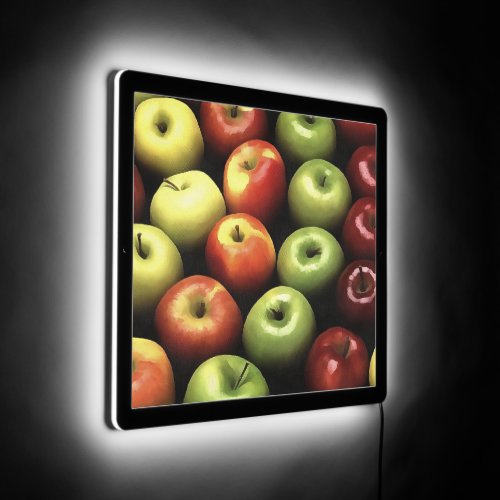 Artistic Red and Green Apples Displayed LED Sign