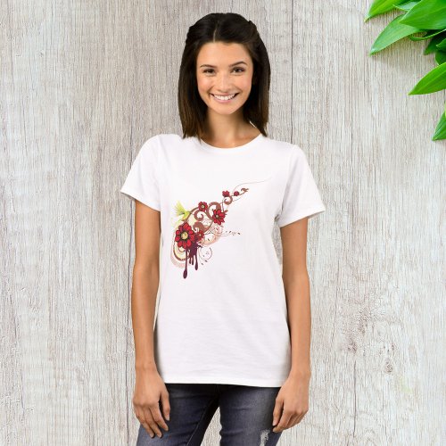 Artistic Red Flower T_Shirt