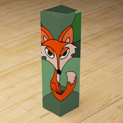 Artistic Red Fox Wine Gift Box