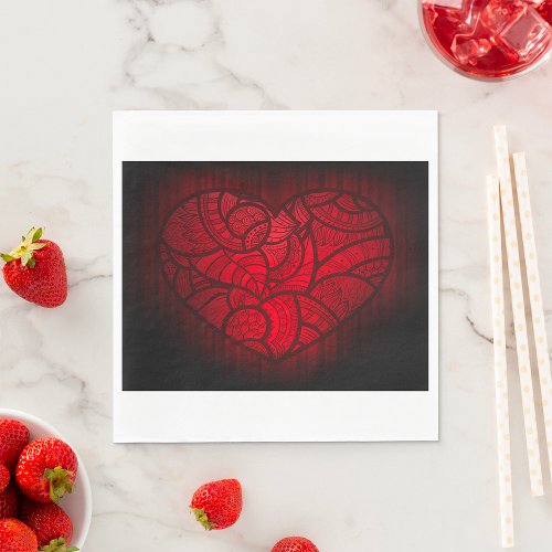 Artistic Red Heart Napkins