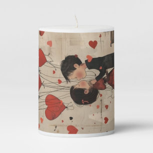 Artistic Red Pillar Candle