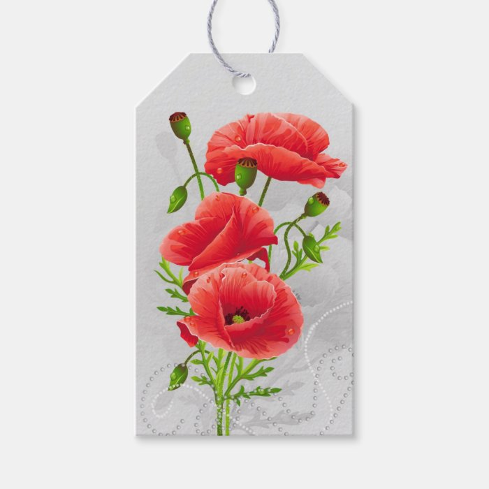 Artistic Red Poppies Pack Of Gift Tags