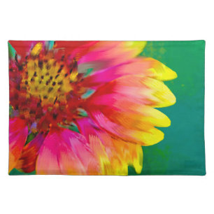 Artistic rendition of Indian Blanket flower Cloth Placemat