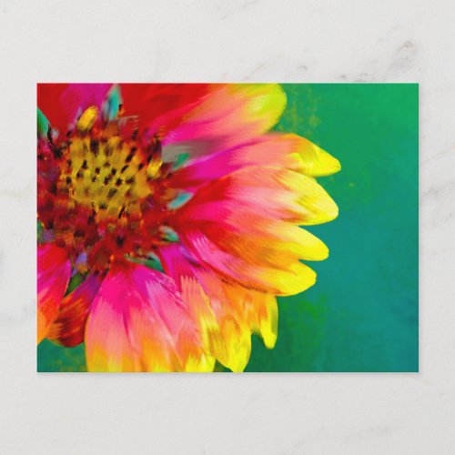 Artistic rendition of Indian Blanket flower Postcard