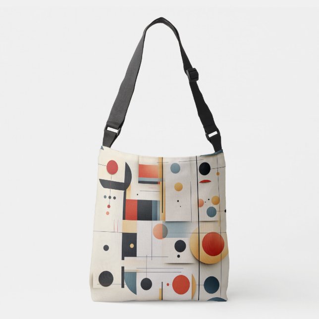 Artistic Retro Geometrics Crossbody Bag (Front)