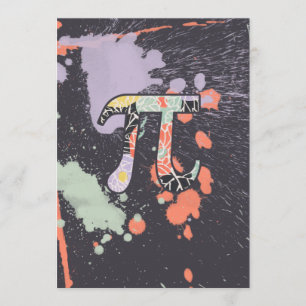 Artistic Retro Pi Day Invitation