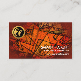 Artistic Retro Stain Glass Grunge Public Relations Business Card