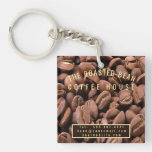 Artistic Roasted Coffee Beans Business Card Keychain