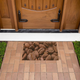 Artistic Roasted Coffee Beans Fiber Doormat